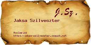 Jaksa Szilveszter névjegykártya