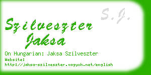 szilveszter jaksa business card